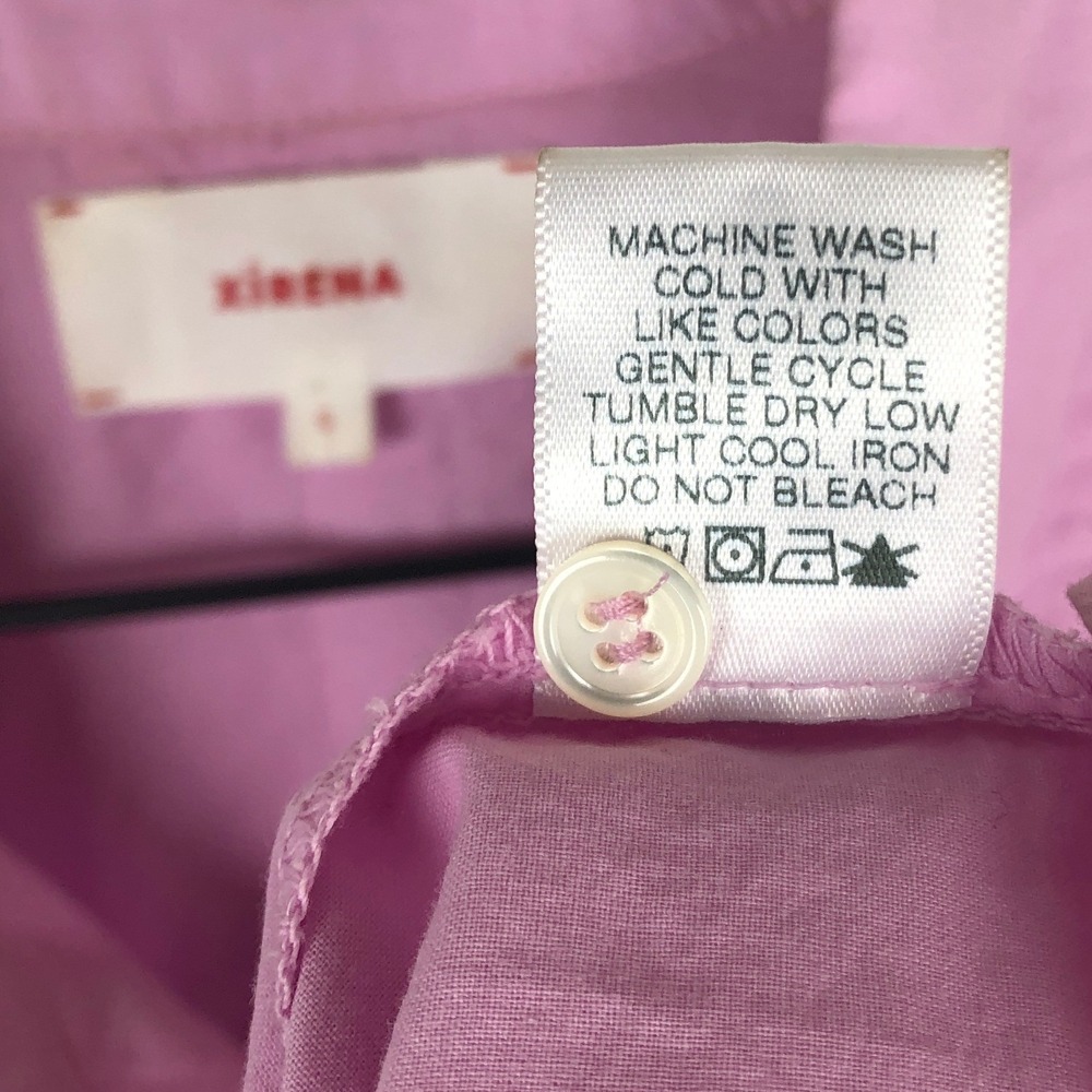 XIRENA Button Up Shirt Women's Sz L Orchid Pink 100% Cotton Poplin Oversized L/S - Picture 12 of 12